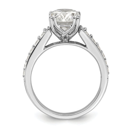 2.00ct. CZ Solid Real 14k White Polish 2ct Oval Engagement Dia Ring