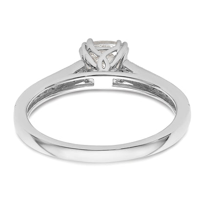 0.75ct. CZ Solid Real 14k White Polish 3/4ct Cushion Engagement Dia Ring