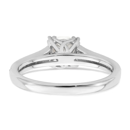 1.00ct. CZ Solid Real 14k White Polish 1ct Cushion Engagement Dia Ring