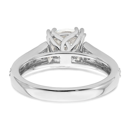 2.00ct. CZ Solid Real 14k White Polish 2ct Cushion Engagement Dia Ring