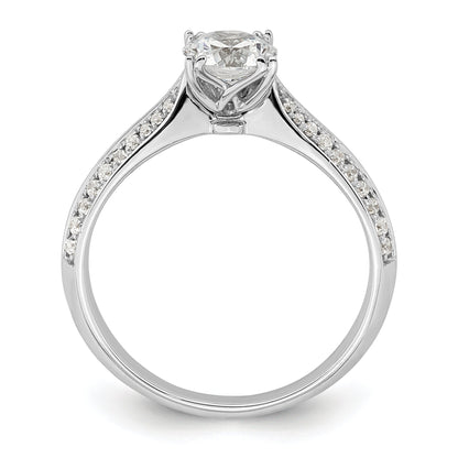0.75ct. CZ Solid Real 14k White Polish 3/4ct Round Engagement Dia Ring