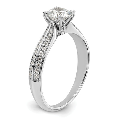 0.75ct. CZ Solid Real 14k White Polish 3/4ct Round Engagement Dia Ring
