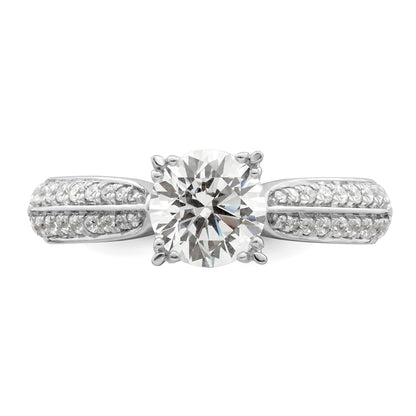 1.00ct. CZ Solid Real 14k White Polish 1ct Round Engagement Dia Ring