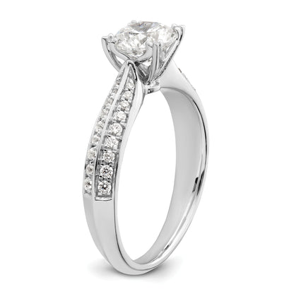 1.00ct. CZ Solid Real 14k White Polish 1ct Round Engagement Dia Ring