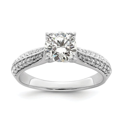 1.00ct. CZ Solid Real 14k White Polish 1ct Round Engagement Dia Ring