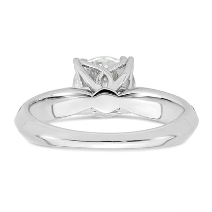 1.50ct. CZ Solid Real 14k White Polish 1 1/2ct Round Engagement Dia Ring