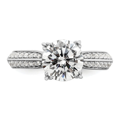 2.00ct. CZ Solid Real 14k White Polish 2ct Round Engagement Dia Ring