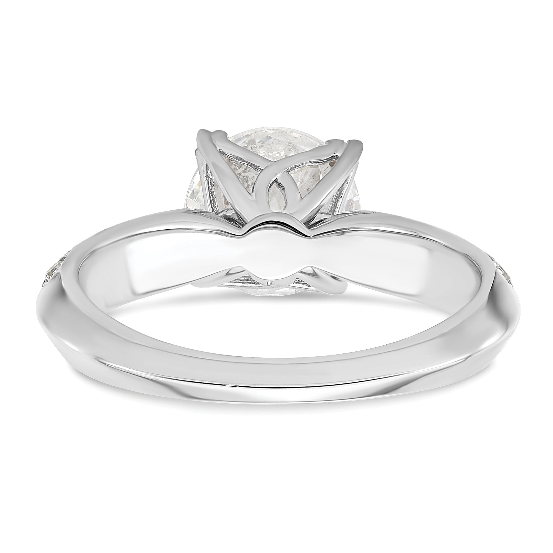 2.00ct. CZ Solid Real 14k White Polish 2ct Round Engagement Dia Ring