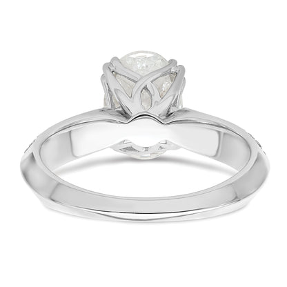 2.00ct. CZ Solid Real 14k White Polish 2ct Oval Engagement Dia Ring