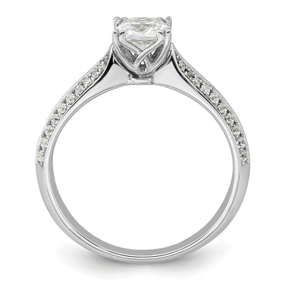 0.50ct. CZ Solid Real 14k White Polish 1/2ct Cushion Engagement Dia Ring