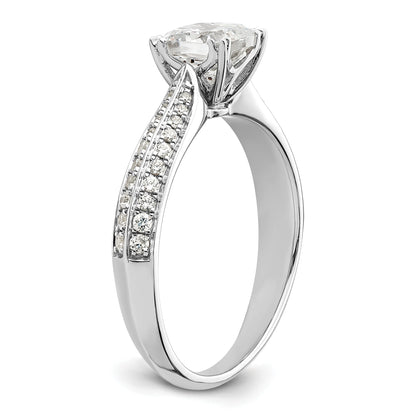 0.75ct. CZ Solid Real 14k White Polish 3/4ct Cushion Engagement Dia Ring