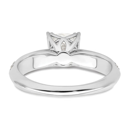 1.00ct. CZ Solid Real 14k White Polish 1ct Cushion Engagement Dia Ring