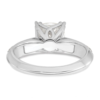 2.00ct. CZ Solid Real 14k White Polish 2ct Cushion Engagement Dia Ring