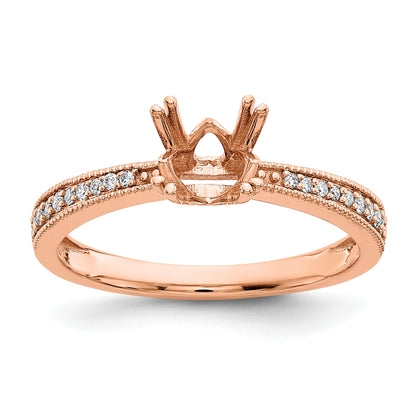 1.00ct. CZ Solid Real 14k Rose Polish 1ct Round Engagement Dia Ring