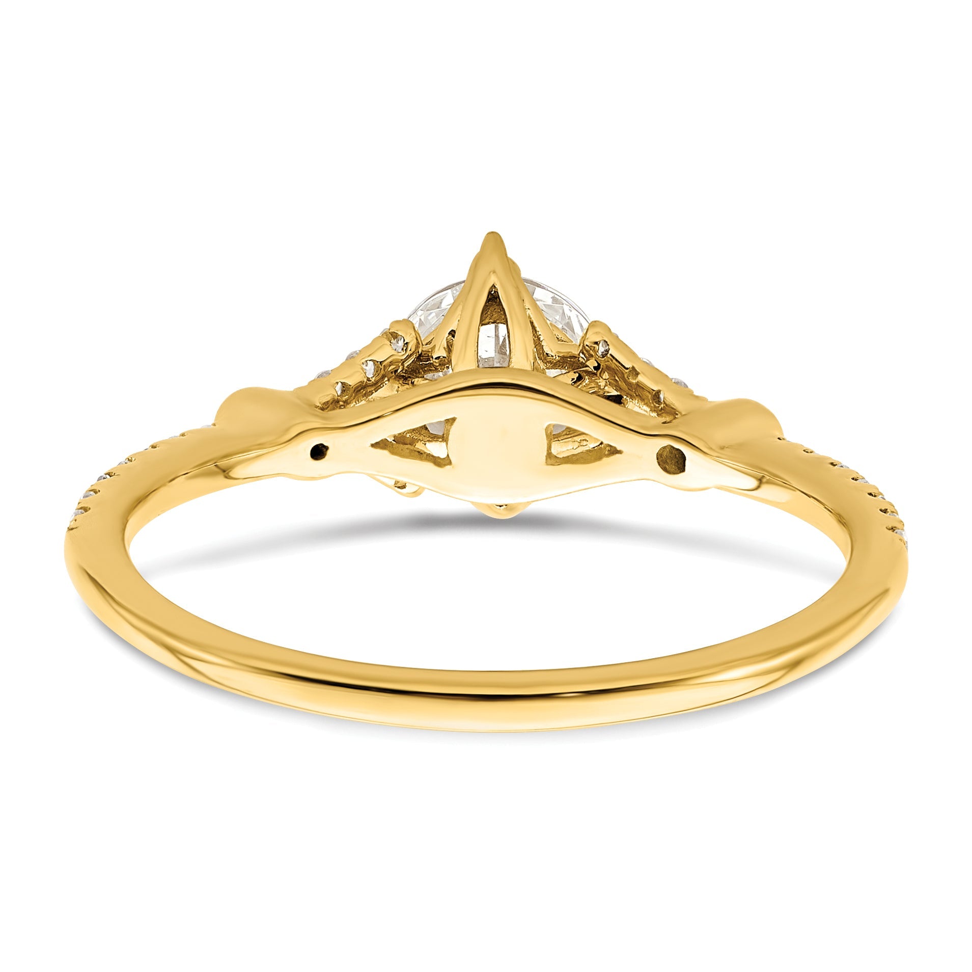 0.75ct. CZ Solid Real 14k Polish 3/4ct Round Engagement Dia Ring