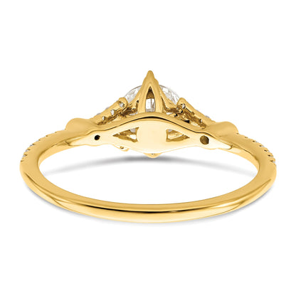 0.75ct. CZ Solid Real 14k Polish 3/4ct Round Engagement Dia Ring