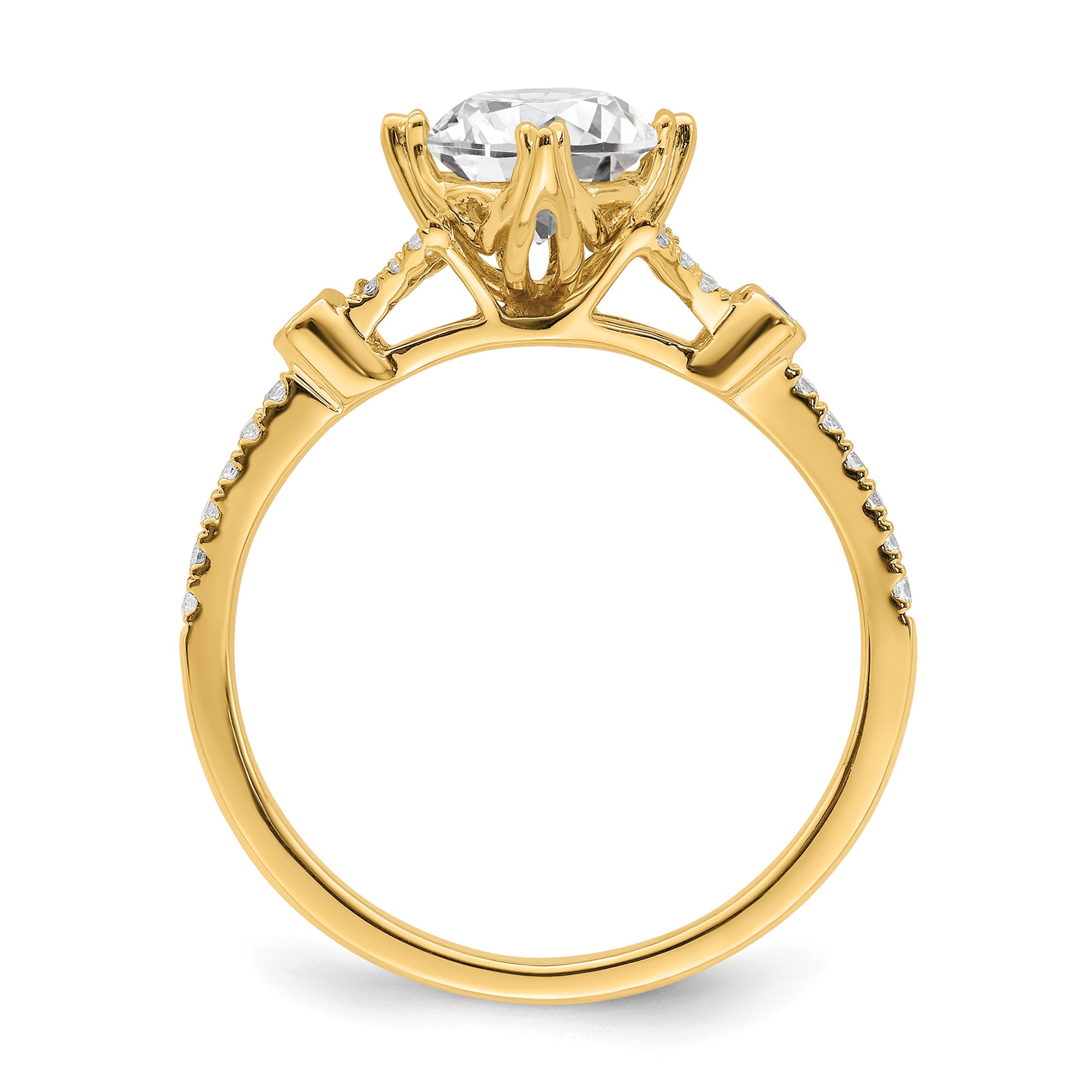 1.00ct. CZ Solid Real 14k Polish 1ct Round Engagement Dia Ring