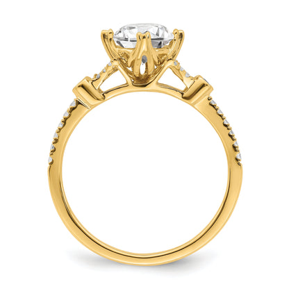 1.00ct. CZ Solid Real 14k Polish 1ct Round Engagement Dia Ring