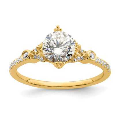 1.00ct. CZ Solid Real 14k Polish 1ct Round Engagement Dia Ring