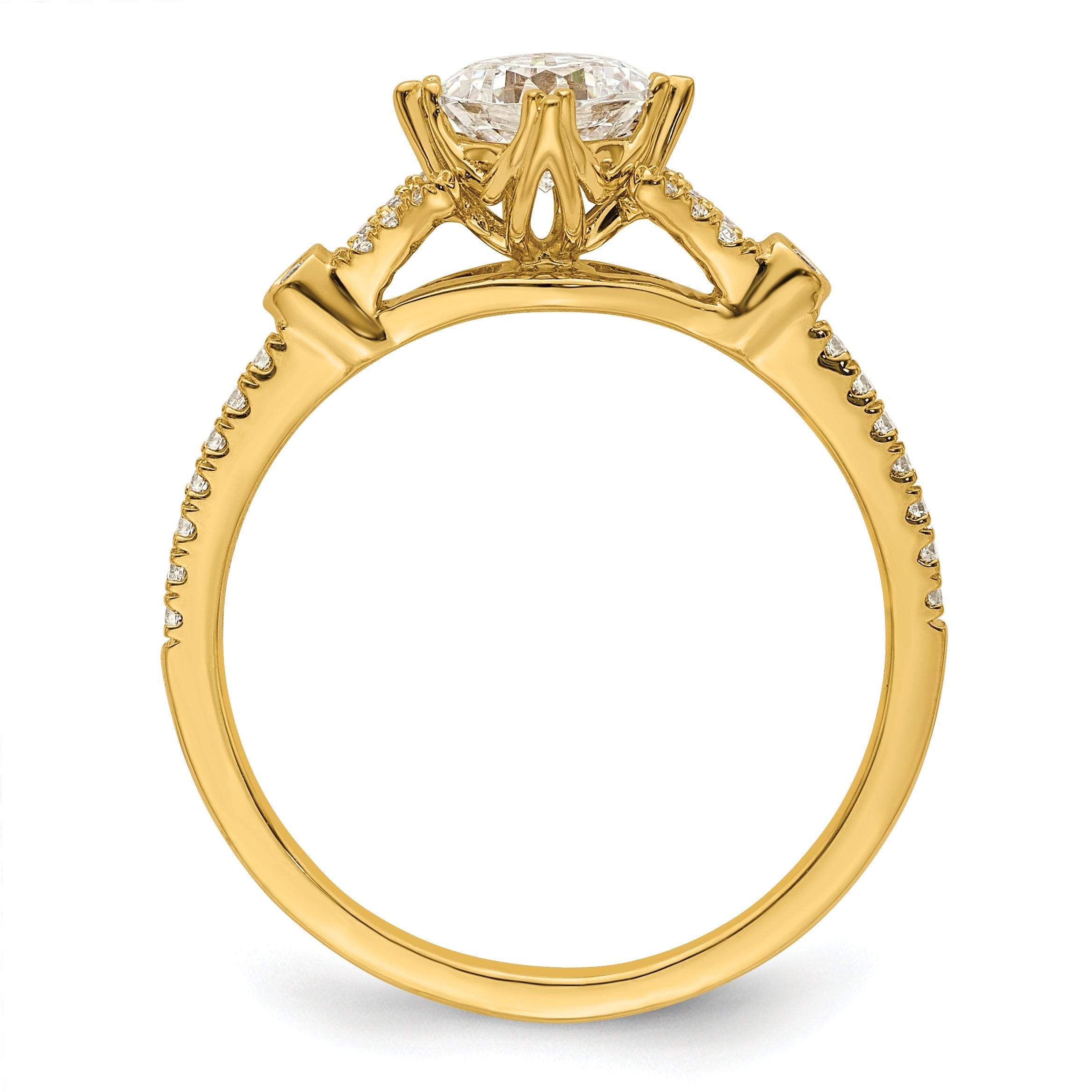 0.50ct. CZ Solid Real 14k Polish 1/2ct Cushion Engagement Dia Ring