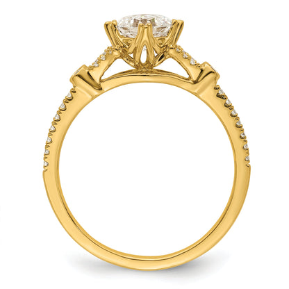 0.50ct. CZ Solid Real 14k Polish 1/2ct Cushion Engagement Dia Ring