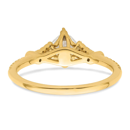 0.50ct. CZ Solid Real 14k Polish 1/2ct Cushion Engagement Dia Ring
