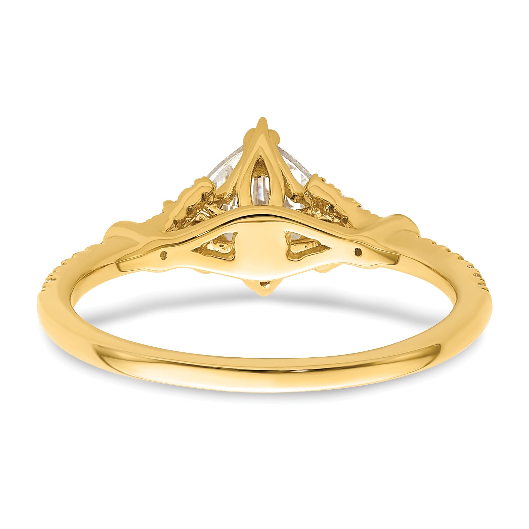 0.75ct. CZ Solid Real 14k Polish 3/4ct Cushion Engagement Dia Ring