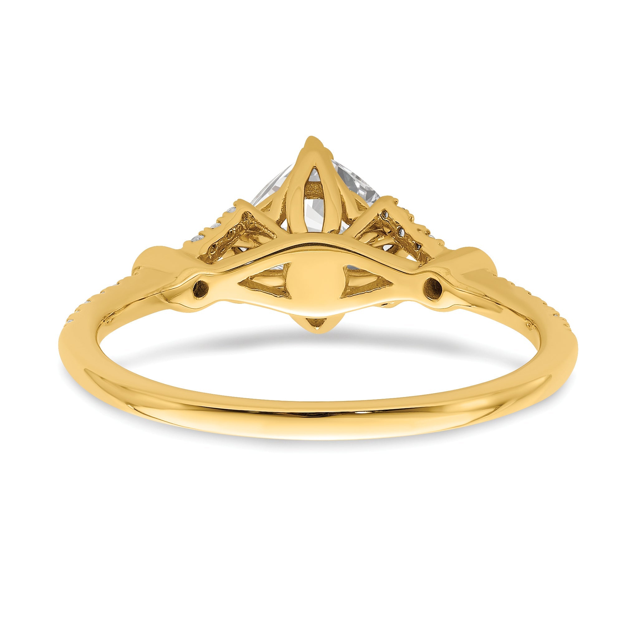 1.00ct. CZ Solid Real 14k Polish 1ct Cushion Engagement Dia Ring