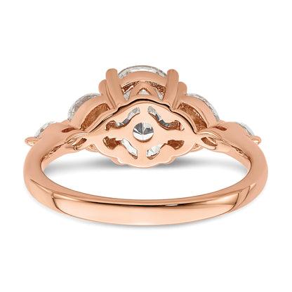 1.50ct. CZ Solid Real 14k Rose Polish 1 1/2ct Oval Engagement Dia Ring