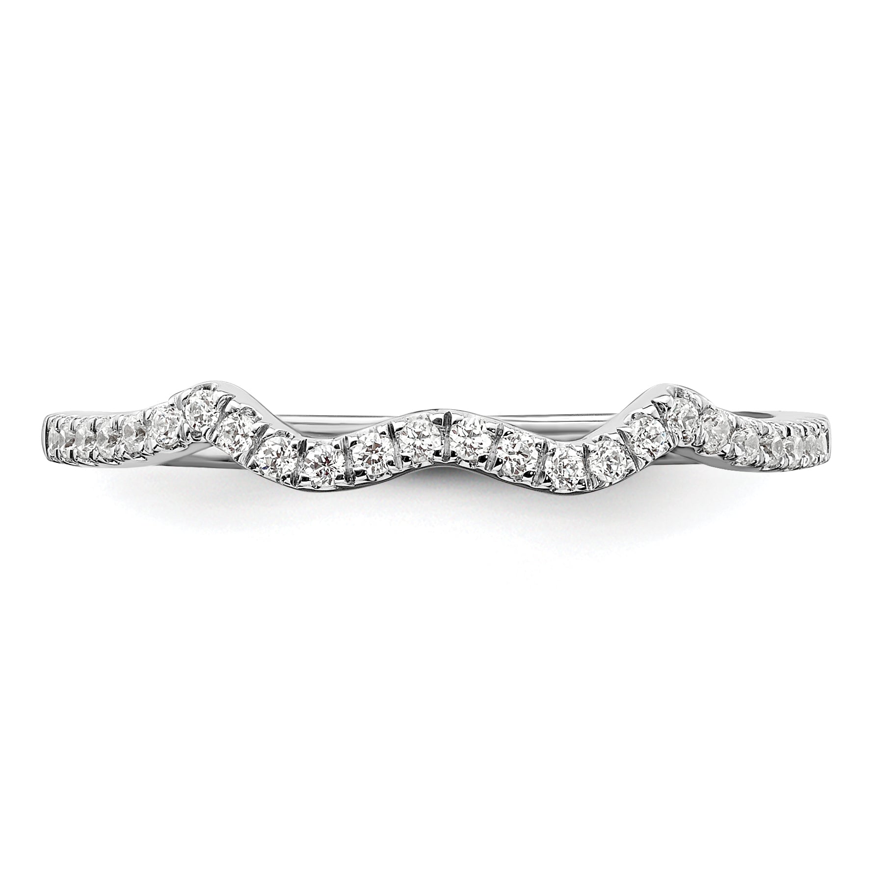 0.12ct. CZ Solid Real 14k White Polish Matching Wedding Wedding Band Ring