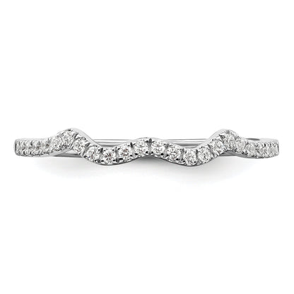 0.12ct. CZ Solid Real 14k White Polish Matching Wedding Wedding Band Ring