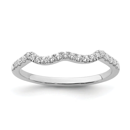 0.12ct. CZ Solid Real 14k White Polish Matching Wedding Wedding Band Ring