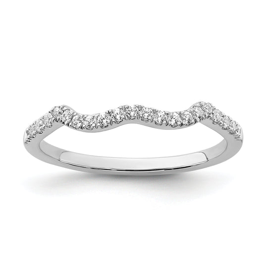 0.12ct. CZ Solid Real 14k White Polish Matching Wedding Wedding Band Ring