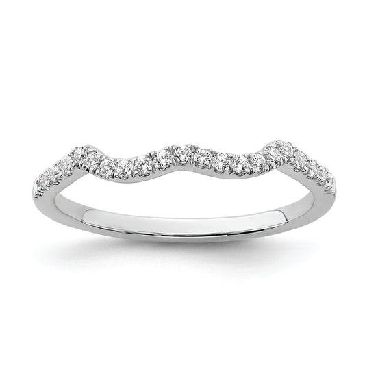 0.16ct. CZ Solid Real 14k White Polish Matching Wedding Wedding Band Ring