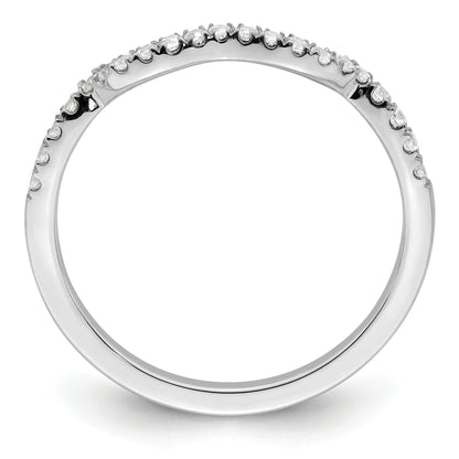 0.16ct. CZ Solid Real 14k White Polish Matching Wedding Wedding Band Ring