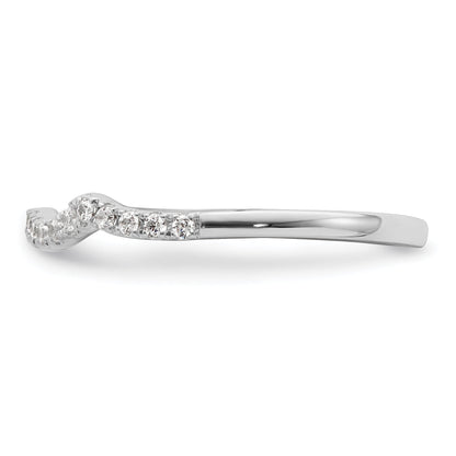 0.16ct. CZ Solid Real 14k White Polish Matching Wedding Wedding Band Ring