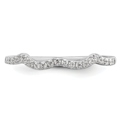 0.16ct. CZ Solid Real 14k White Polish Matching Wedding Wedding Band Ring