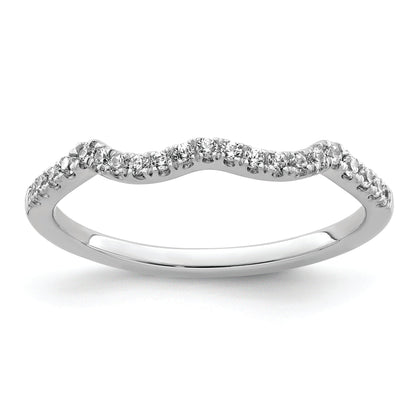 0.16ct. CZ Solid Real 14k White Polish Matching Wedding Wedding Band Ring