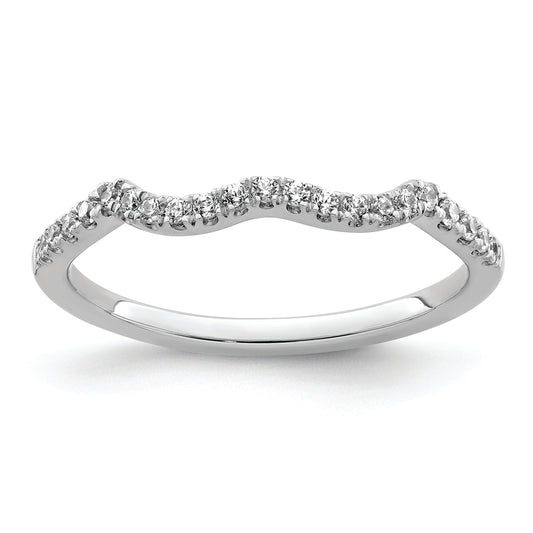 0.16ct. CZ Solid Real 14k White Polish Matching Wedding Wedding Band Ring