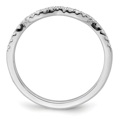 0.16ct. CZ Solid Real 14k White Polish Matching Wedding Wedding Band Ring