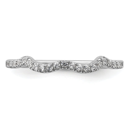 0.16ct. CZ Solid Real 14k White Polish Matching Wedding Wedding Band Ring
