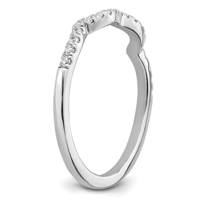 0.16ct. CZ Solid Real 14k White Polish Matching Wedding Wedding Band Ring