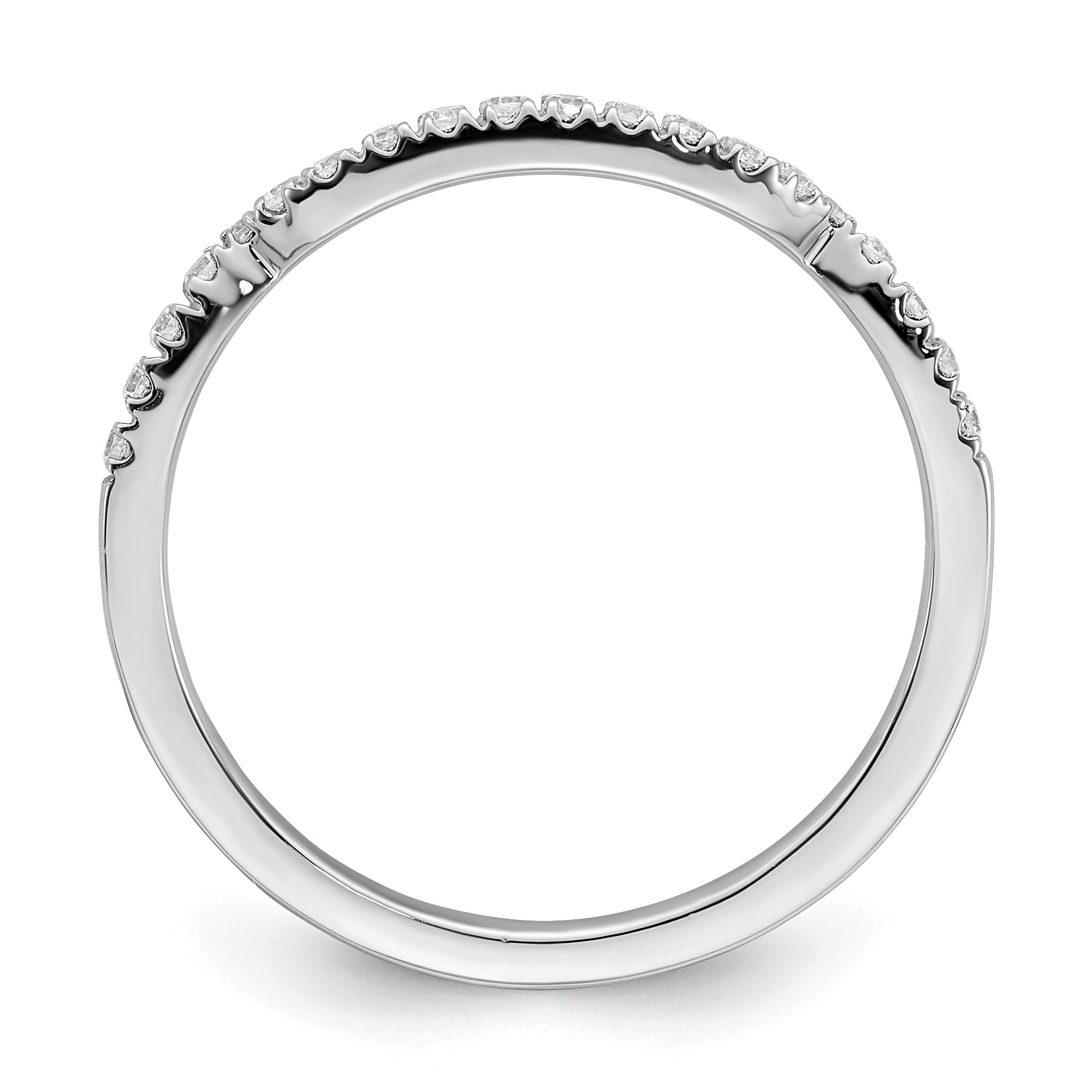 0.16ct. CZ Solid Real 14k White Polish Matching Wedding Wedding Band Ring