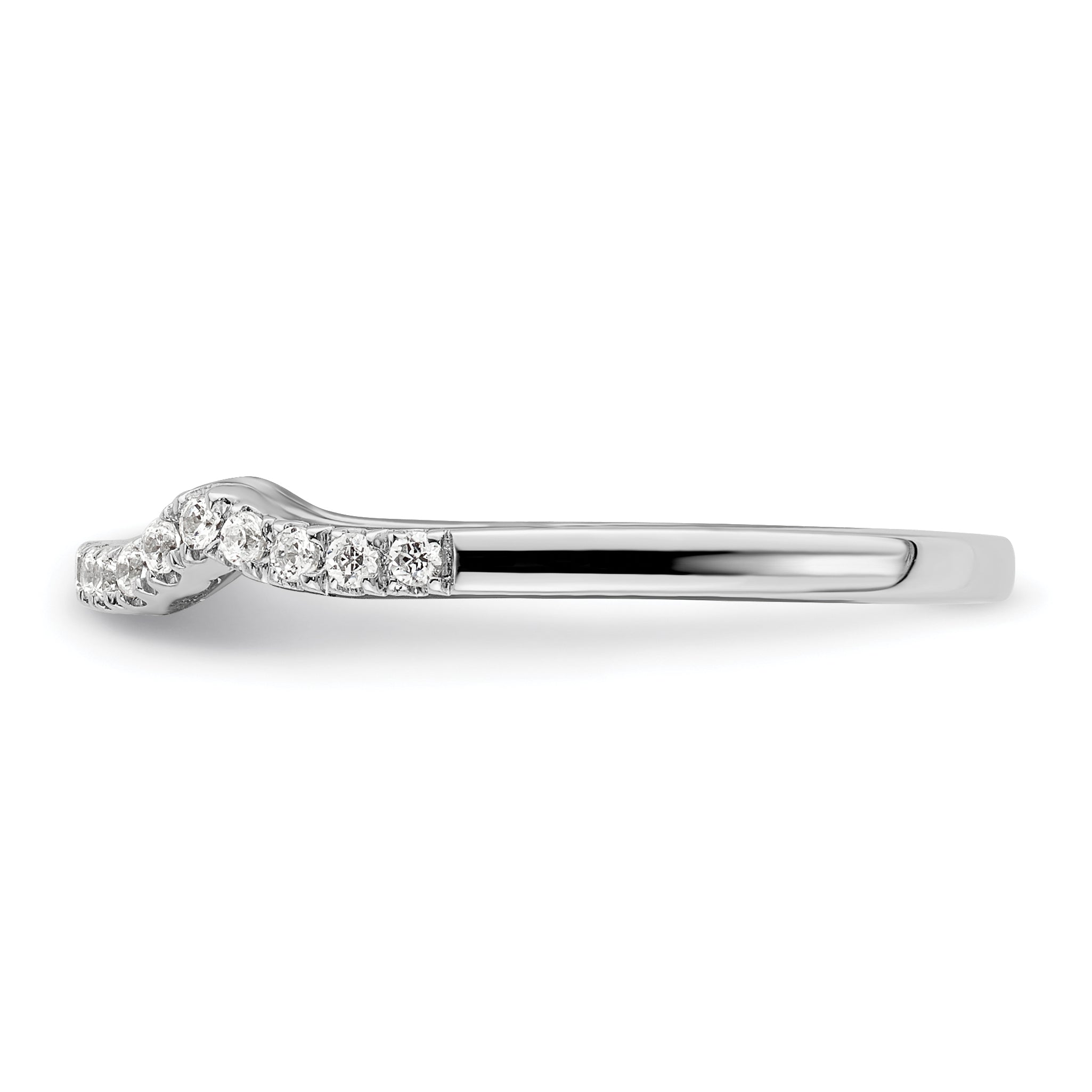 0.16ct. CZ Solid Real 14k White Polish Matching Wedding Wedding Band Ring