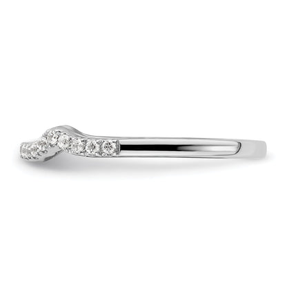 0.16ct. CZ Solid Real 14k White Polish Matching Wedding Wedding Band Ring
