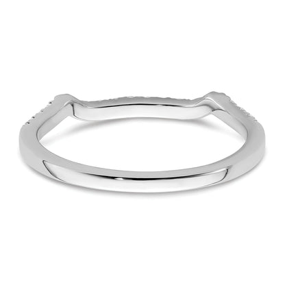 0.16ct. CZ Solid Real 14k White Polish Matching Wedding Wedding Band Ring