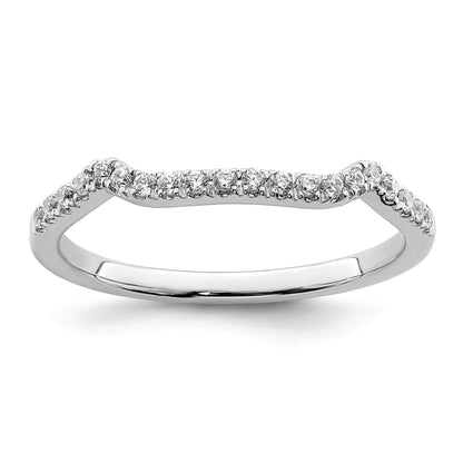 0.16ct. CZ Solid Real 14k White Polish Matching Wedding Wedding Band Ring