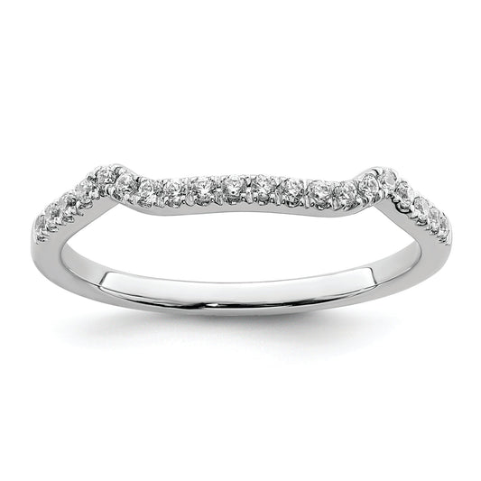 0.16ct. CZ Solid Real 14k White Polish Matching Wedding Wedding Band Ring