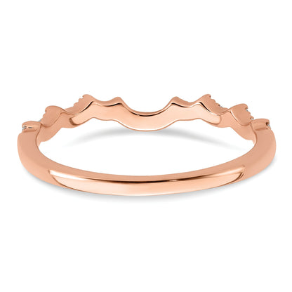0.22ct. CZ Solid Real 14k Rose Polish Matching Wedding Wedding Band Ring