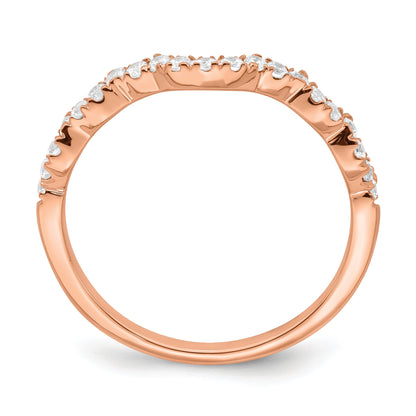0.25ct. CZ Solid Real 14k Rose Polish Matching Wedding Wedding Band Ring